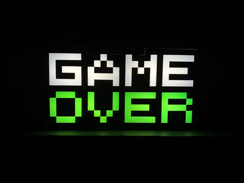 Dynamic pixel-art platformer level with neon cyber elements