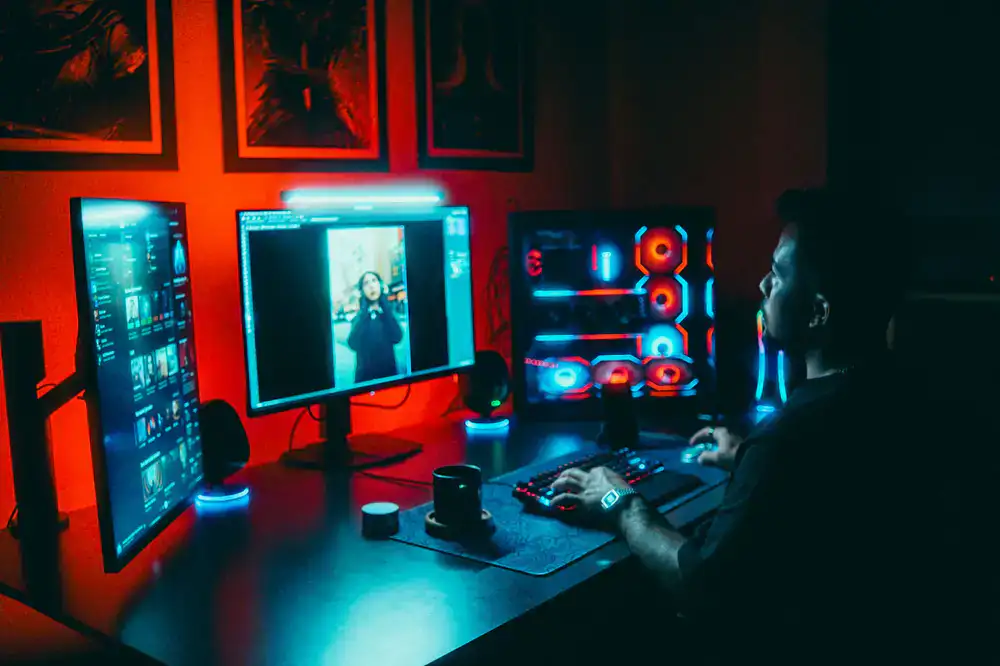 Jumpcut Games developers collaborating in the studio